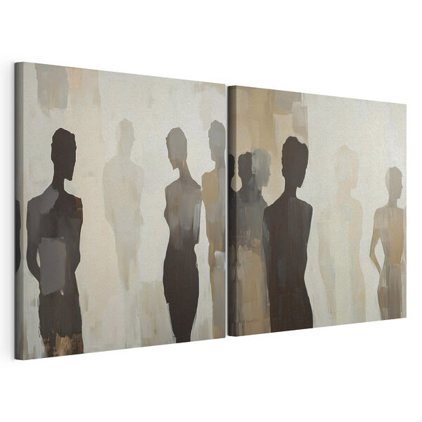 Schilderij van een vrouwenlichaam Modulaire canvasprint Schilderij van een vrouwenlichaam
