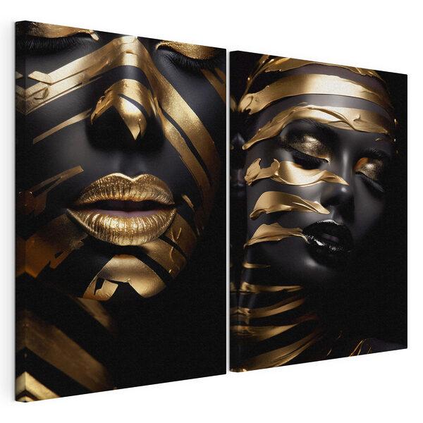 - Opvallend contrast in kleuren en texturen Modulaire canvasprint - Opvallend contrast in kleuren en texturen