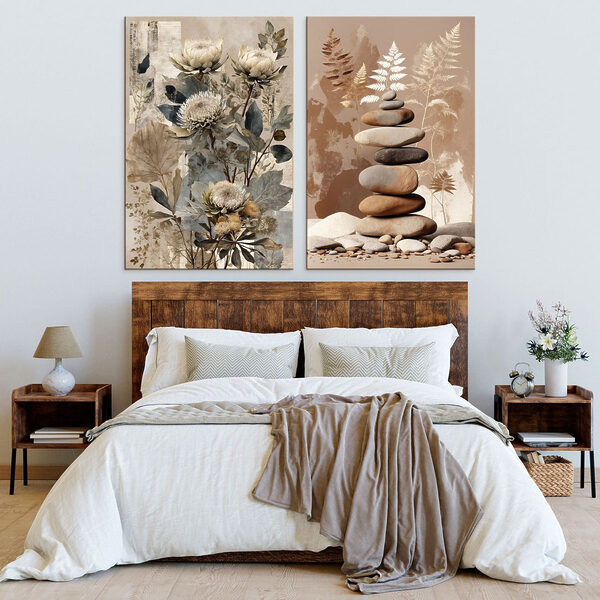Collage of flowers and rocks Collage of flowers and rocks