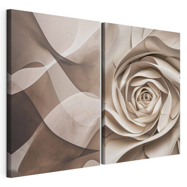 Vloeiende vormen in zachte tinten Modulaire canvasprint Vloeiende vormen in zachte tinten