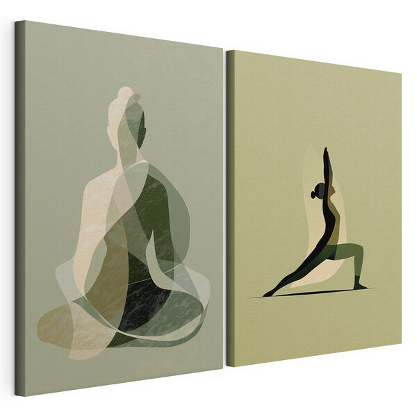 Vrouw die yoga doet Modulaire canvasprint Vrouw die yoga doet