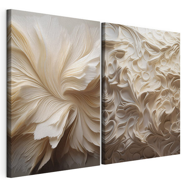 Collage van wit papier Modulaire canvasprint Collage van wit papier