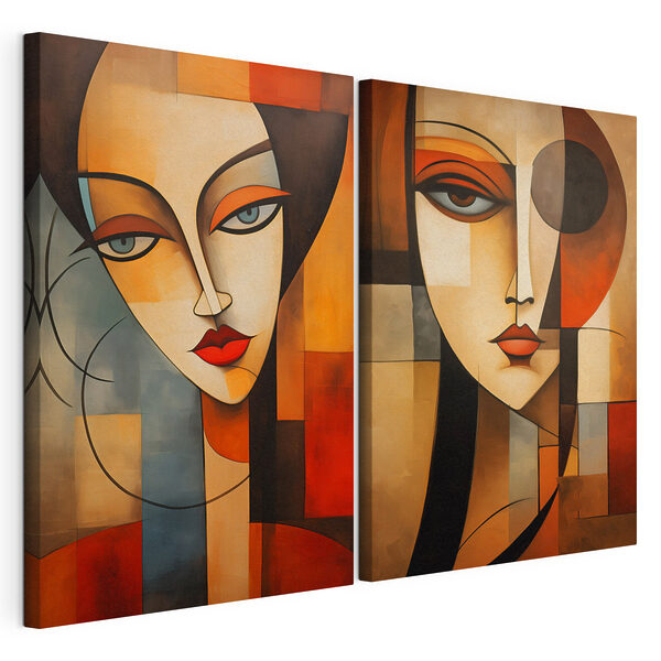 Modulaire canvasprint Collage van twee schilderijen