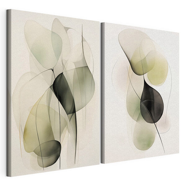 Abstracte vormen in zachte kleuren Modulaire canvasprint Abstracte vormen in zachte kleuren