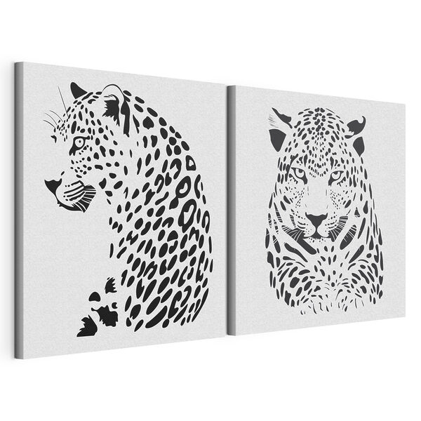 Majestueuze katachtige in een opvallend ontwerp Modulaire canvasprint Majestueuze katachtige in een opvallend ontwerp
