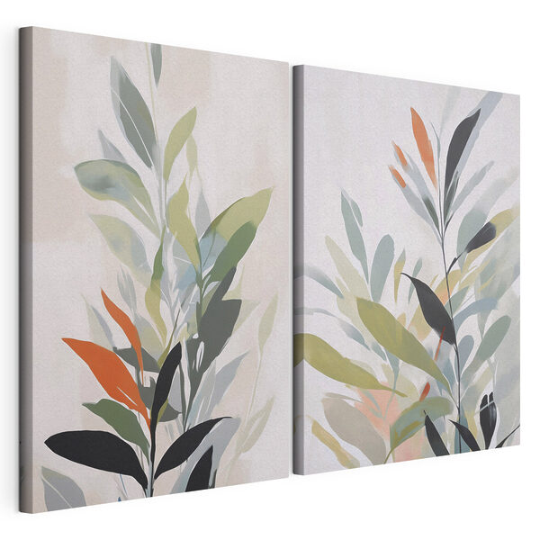 Schilderij van een plant Modulaire canvasprint Schilderij van een plant