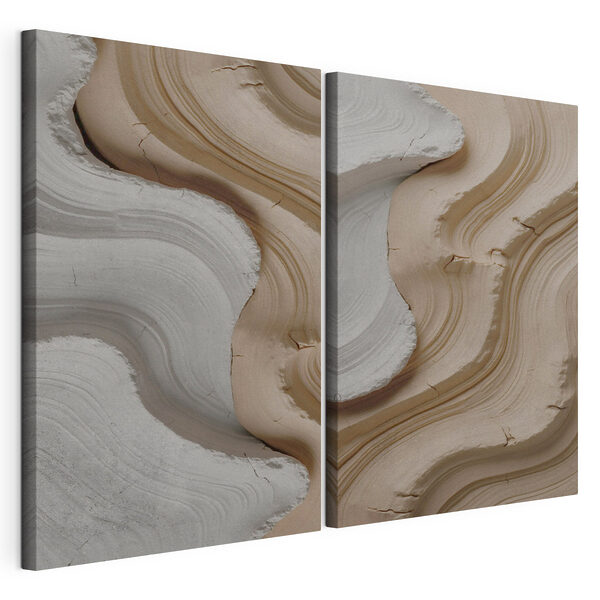 - Vloeiende rondingen in aardetinten Modulaire canvasprint - Vloeiende rondingen in aardetinten