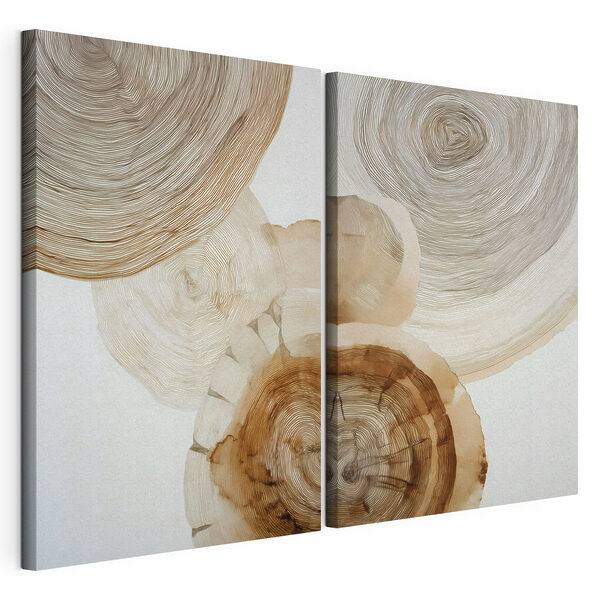 Modulaire canvasprint Op de natuur geïnspireerd abstract ontwerp in neutrale tinten