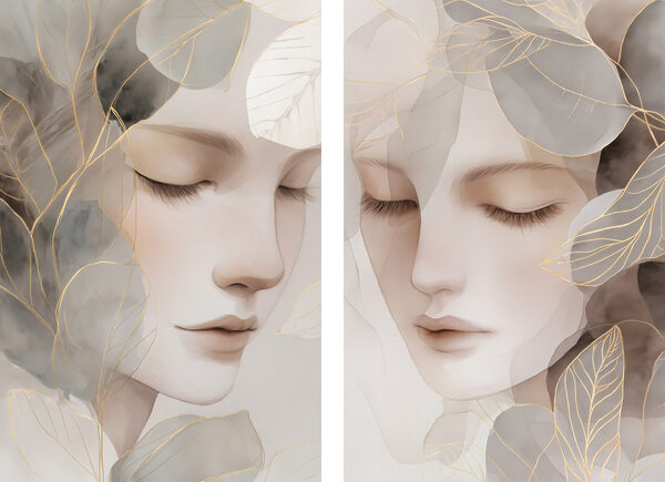 Modulaire canvasprint Twee afbeeldingen van het gezicht van een vrouw (Artikelnummer: m30091) Modulaire canvasprint Twee afbeeldingen van het gezicht van een vrouw (Artikelnummer: m30091)