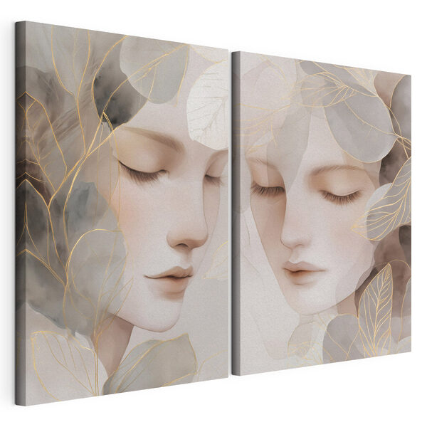 Modulaire canvasprint Twee afbeeldingen van het gezicht van een vrouw (Artikelnummer: m30091) Modulaire canvasprint Modulaire canvasprint Twee afbeeldingen van het gezicht van een vrouw (Artikelnummer: m30091)