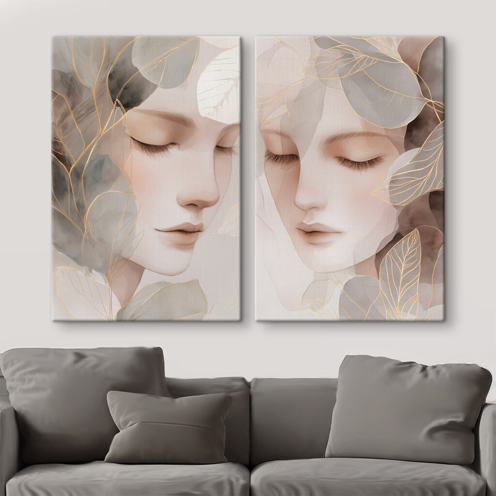 Modulaire canvasprint Twee afbeeldingen van het gezicht van een vrouw (Artikelnummer: m30091) Modulaire canvasprint Twee afbeeldingen van het gezicht van een vrouw (Artikelnummer: m30091)