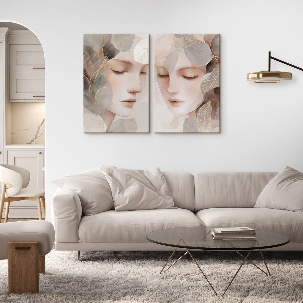 Modulaire canvasprint Twee afbeeldingen van het gezicht van een vrouw (Artikelnummer: m30091) Modulaire canvasprint Twee afbeeldingen van het gezicht van een vrouw (Artikelnummer: m30091)