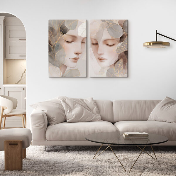 Modulaire canvasprint Twee afbeeldingen van het gezicht van een vrouw (Artikelnummer: m30091) Modulaire canvasprint Twee afbeeldingen van het gezicht van een vrouw (Artikelnummer: m30091)