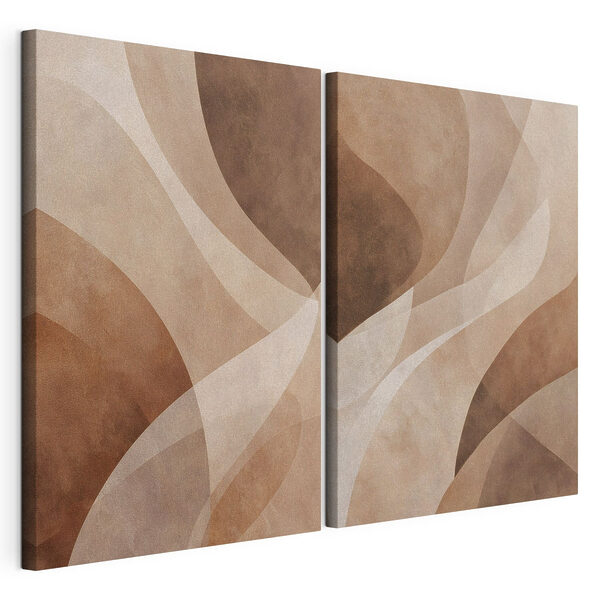 Abstracte lijnen in warme tinten Modulaire canvasprint Abstracte lijnen in warme tinten
