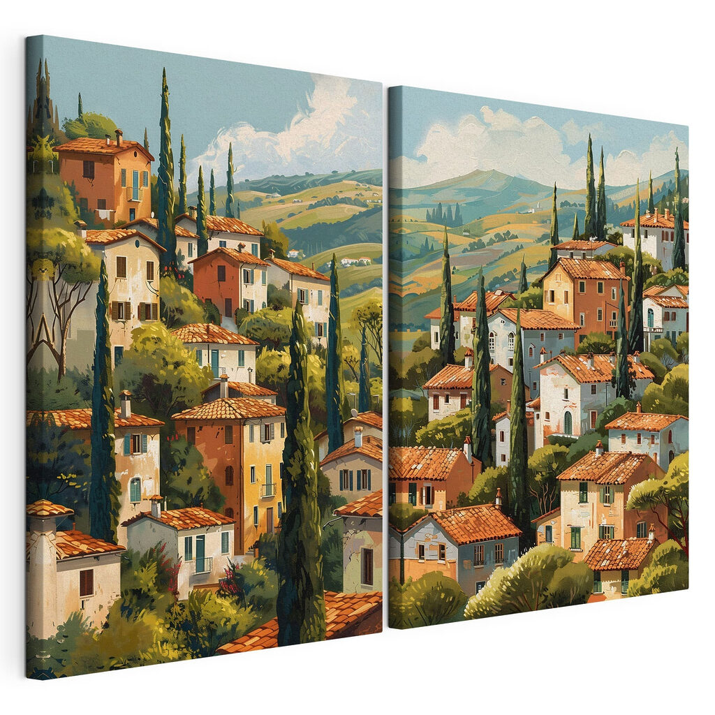 Painting of a town Painting of a town