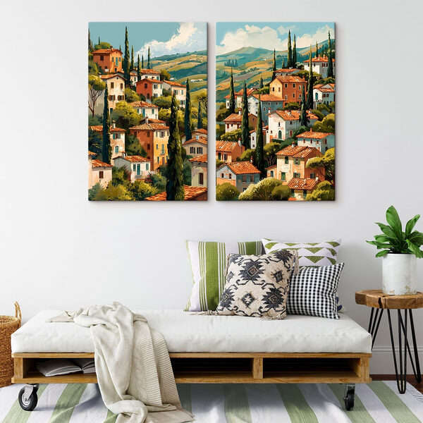 Painting of a town Painting of a town