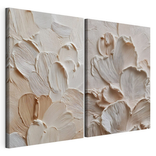 Zachte, bloembladachtige patronen in pasteltinten Modulaire canvasprint Zachte, bloembladachtige patronen in pasteltinten