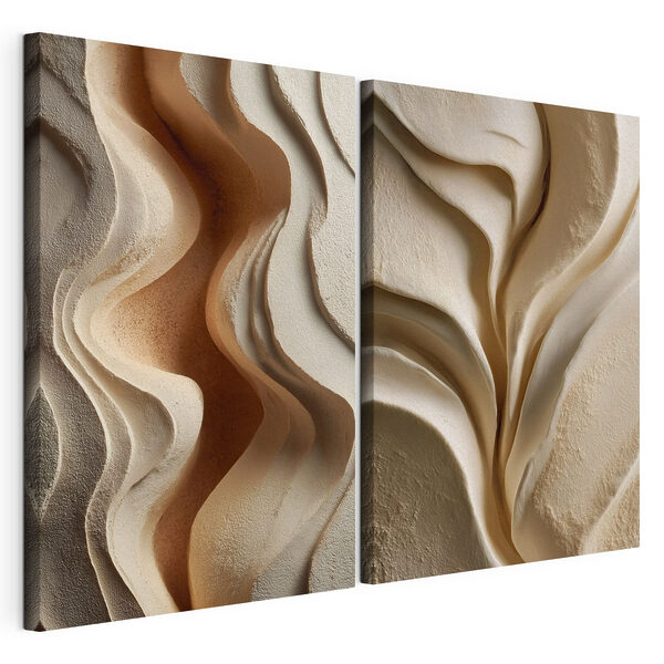 Zachte rondingen en warme tinten gaan in elkaar over Modulaire canvasprint Zachte rondingen en warme tinten gaan in elkaar over