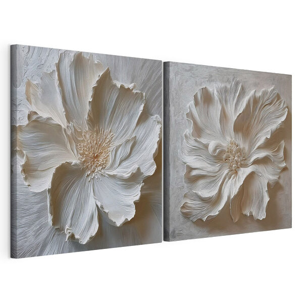Elegante bloemkunst in zachte tinten Modulaire canvasprint Elegante bloemkunst in zachte tinten