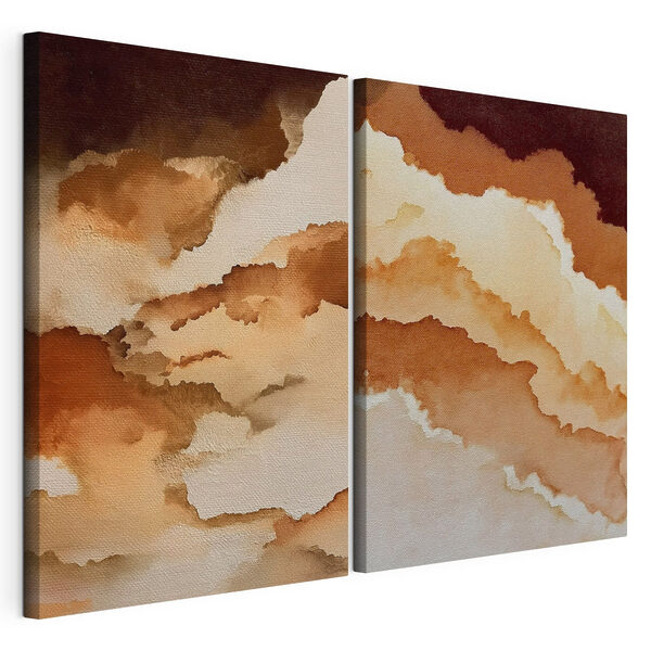 Zachte tinten in vloeiende patronen Modulaire canvasprint Zachte tinten in vloeiende patronen