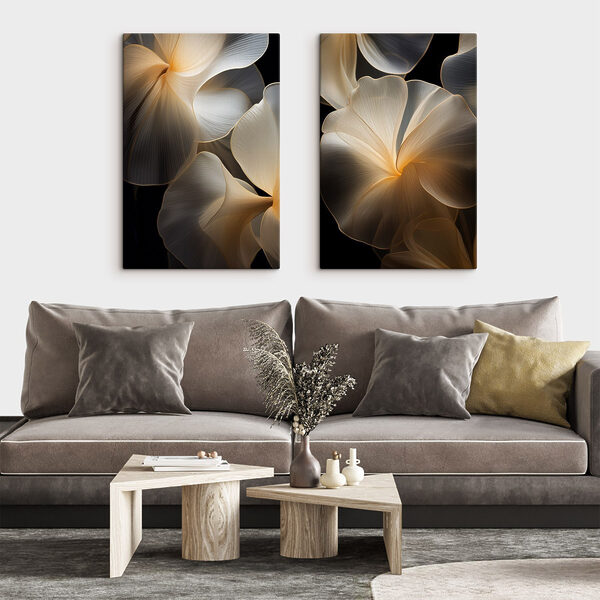 Delicate floral shapes in soft hues Delicate floral shapes in soft hues