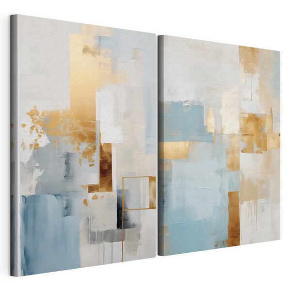Modulaire canvasprint Een abstract samenspel van zachte tinten
