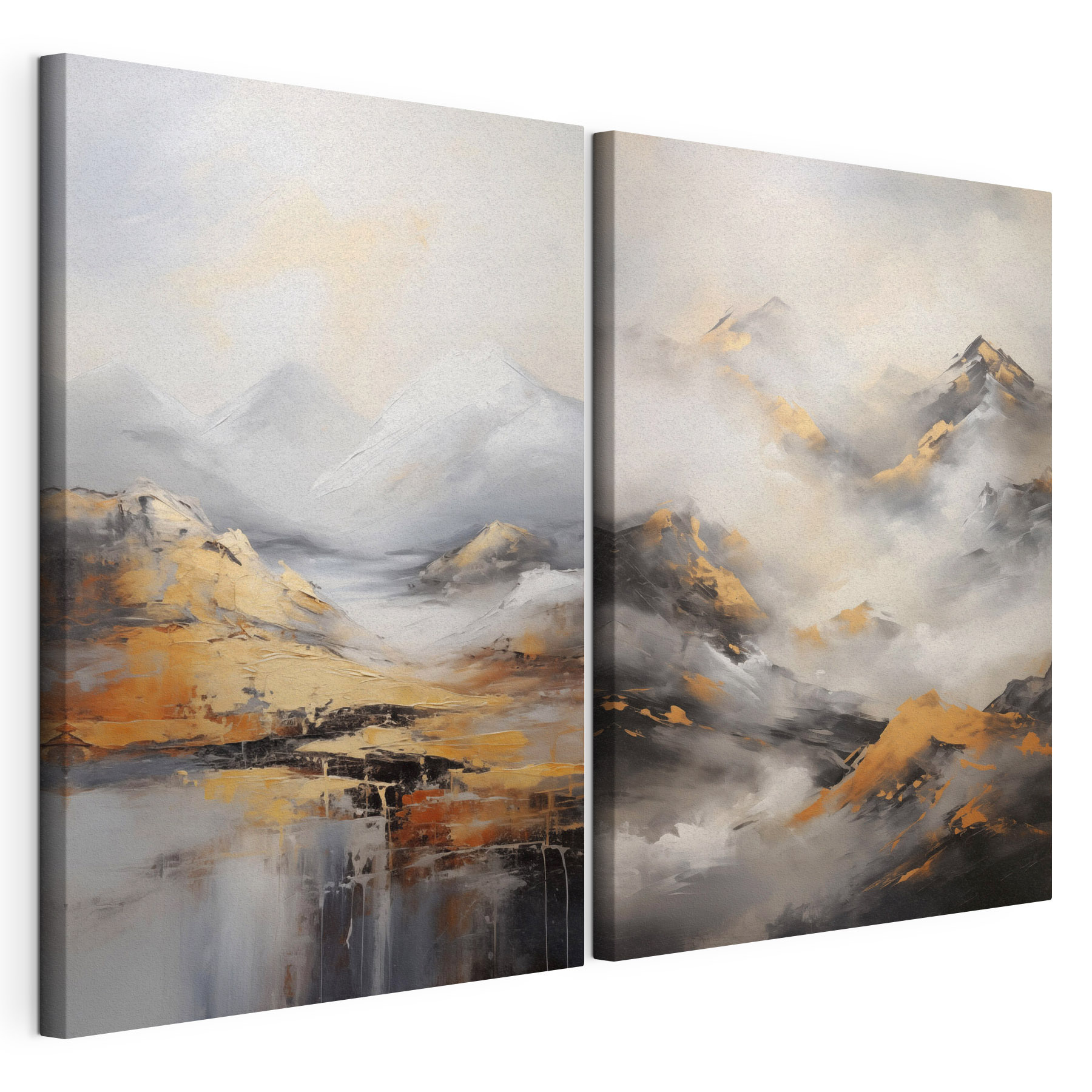 Painting of mountains with clouds Painting of mountains with clouds