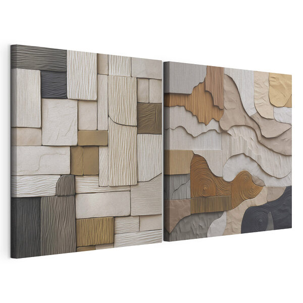 Elegante patronen in zachte tinten Modulaire canvasprint Elegante patronen in zachte tinten