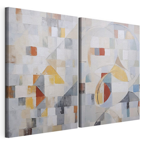 Schilderij van een paar pleinen Modulaire canvasprint Schilderij van een paar pleinen