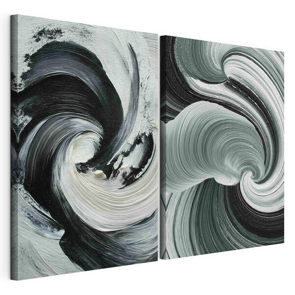 Dynamische wervelingen van monochrome kleuren Modulaire canvasprint Dynamische wervelingen van monochrome kleuren