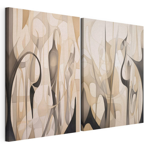 Twee kunstwerken Modulaire canvasprint Twee kunstwerken