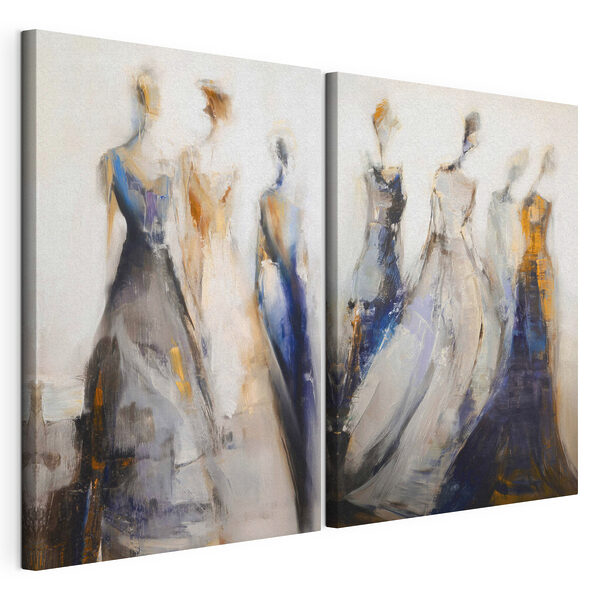 Schilderij van een groep vrouwen Modulaire canvasprint Schilderij van een groep vrouwen