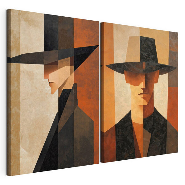 Modulaire canvasprint Een paar schilderijen van een man met een hoed (Artikelnummer: m30157) Modulaire canvasprint Modulaire canvasprint Een paar schilderijen van een man met een hoed (Artikelnummer: m30157)