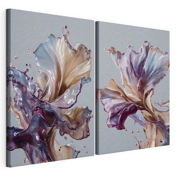 Vloeiende schoonheid in beweging en kleur Modulaire canvasprint Vloeiende schoonheid in beweging en kleur