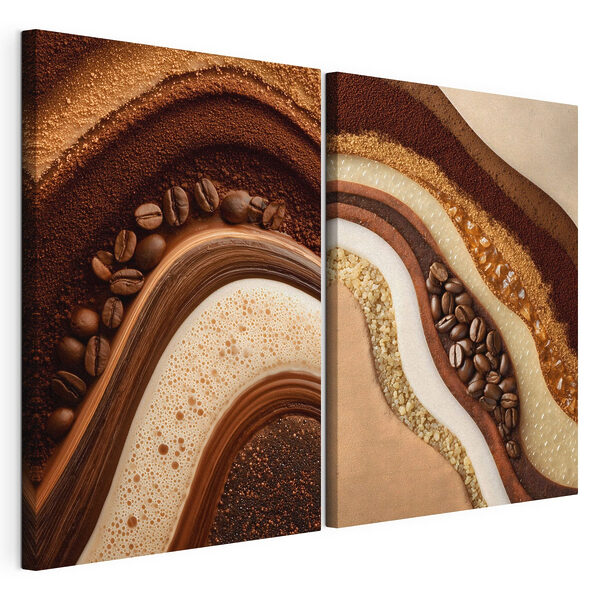 Koffie en karamel in heerlijke laagjes Modulaire canvasprint Koffie en karamel in heerlijke laagjes