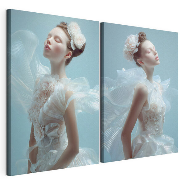 Modulaire canvasprint Collage van een vrouw in een witte jurk (Artikelnummer: m30175) Modulaire canvasprint Modulaire canvasprint Collage van een vrouw in een witte jurk (Artikelnummer: m30175)
