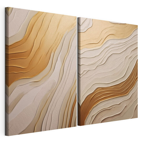 Vloeiende patronen in zachte tinten Modulaire canvasprint Vloeiende patronen in zachte tinten