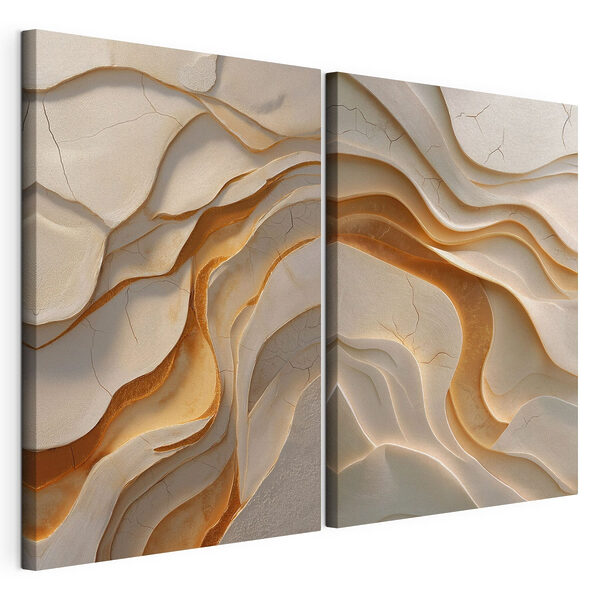 Warmtegolven in zachte tinten Modulaire canvasprint Warmtegolven in zachte tinten