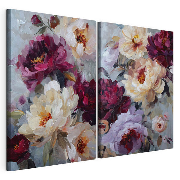 Bloemenschoonheid in levendige kleuren Modulaire canvasprint Bloemenschoonheid in levendige kleuren