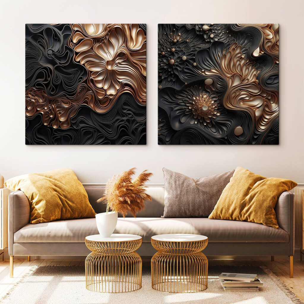 Abstract floral patterns in dark tones Abstract floral patterns in dark tones
