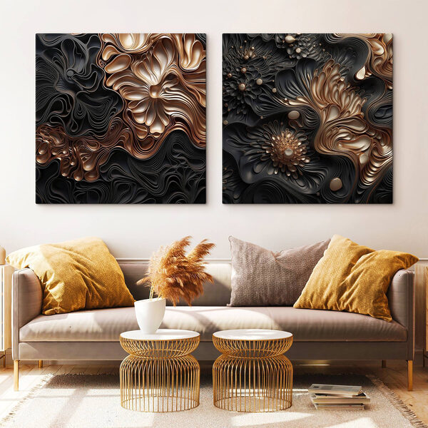 Abstract floral patterns in dark tones Abstract floral patterns in dark tones