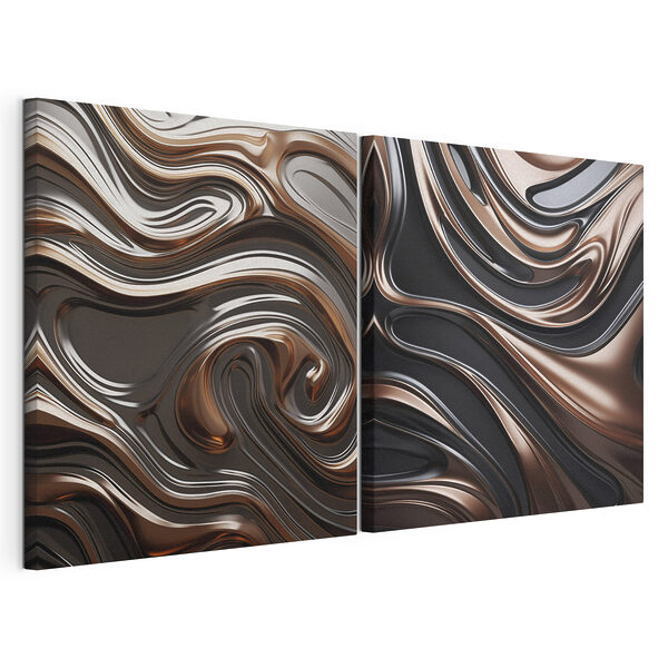 Dynamische stroming van vorm en gestalte Modulaire canvasprint Dynamische stroming van vorm en gestalte