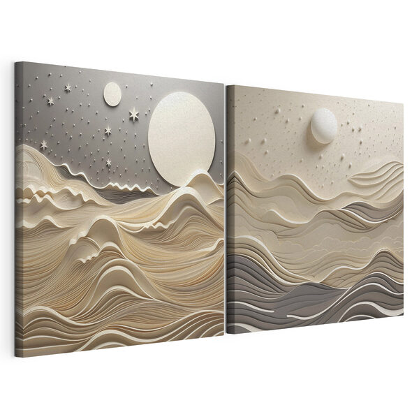Twee afbeeldingen van een landschap Modulaire canvasprint Twee afbeeldingen van een landschap