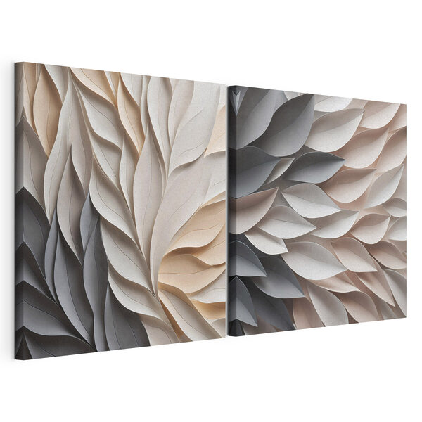 Vloeiende vormen in zachte tinten Modulaire canvasprint Vloeiende vormen in zachte tinten