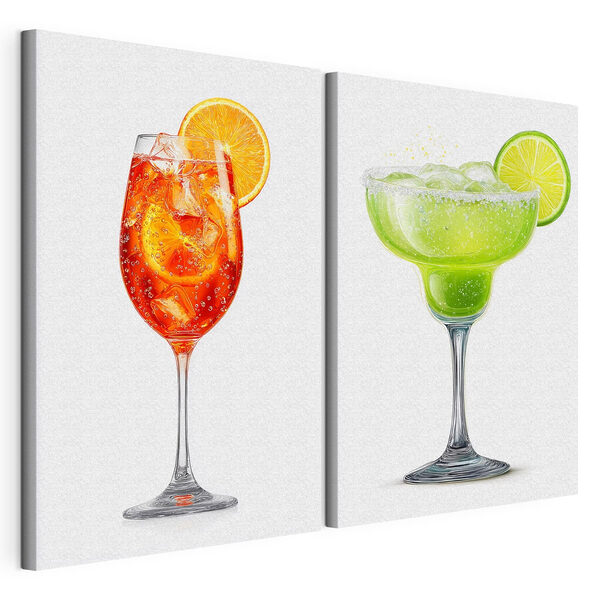 Verfrissende drankjes voor een zonnige dag Modulaire canvasprint Verfrissende drankjes voor een zonnige dag