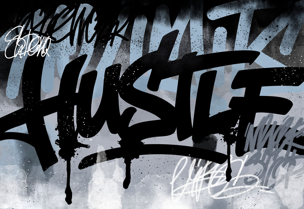 Black and white graffiti