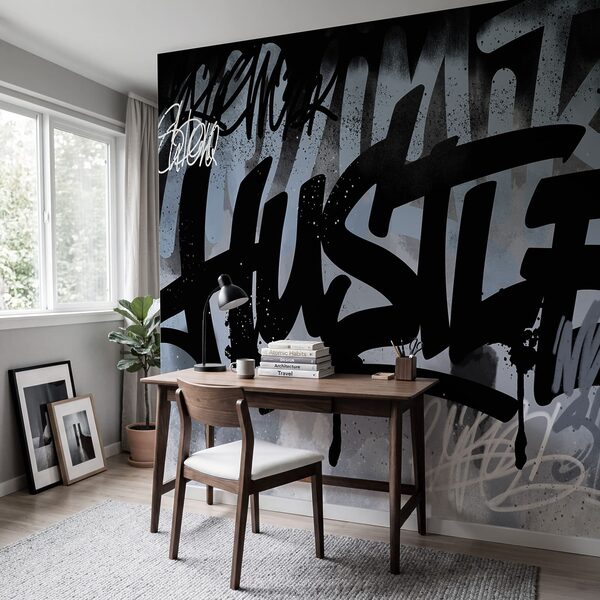 Zwart-witte graffiti