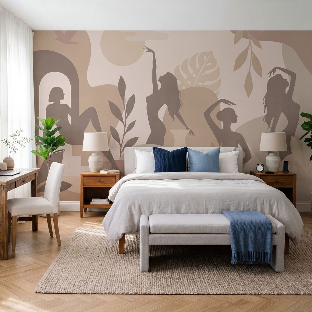 Silhouetten van vrouwen en planten