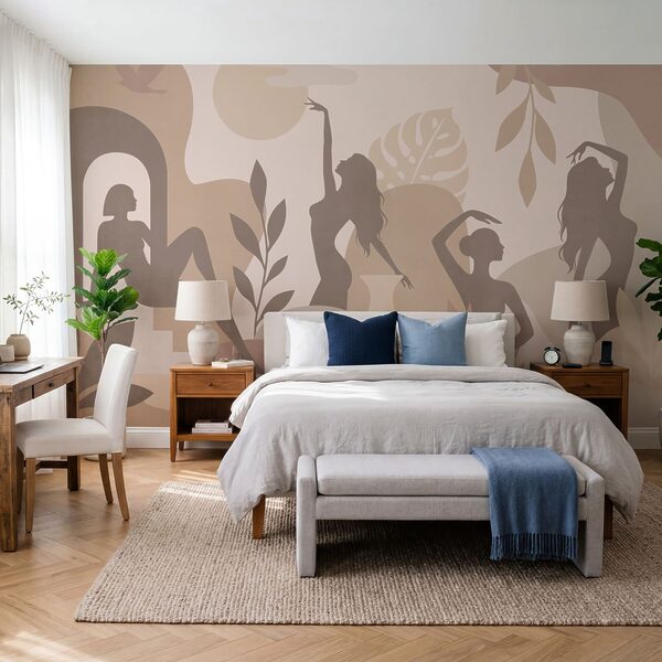 Silhouetten van vrouwen en planten