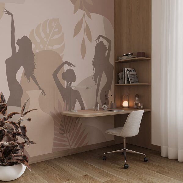 Silhouetten van vrouwen en planten